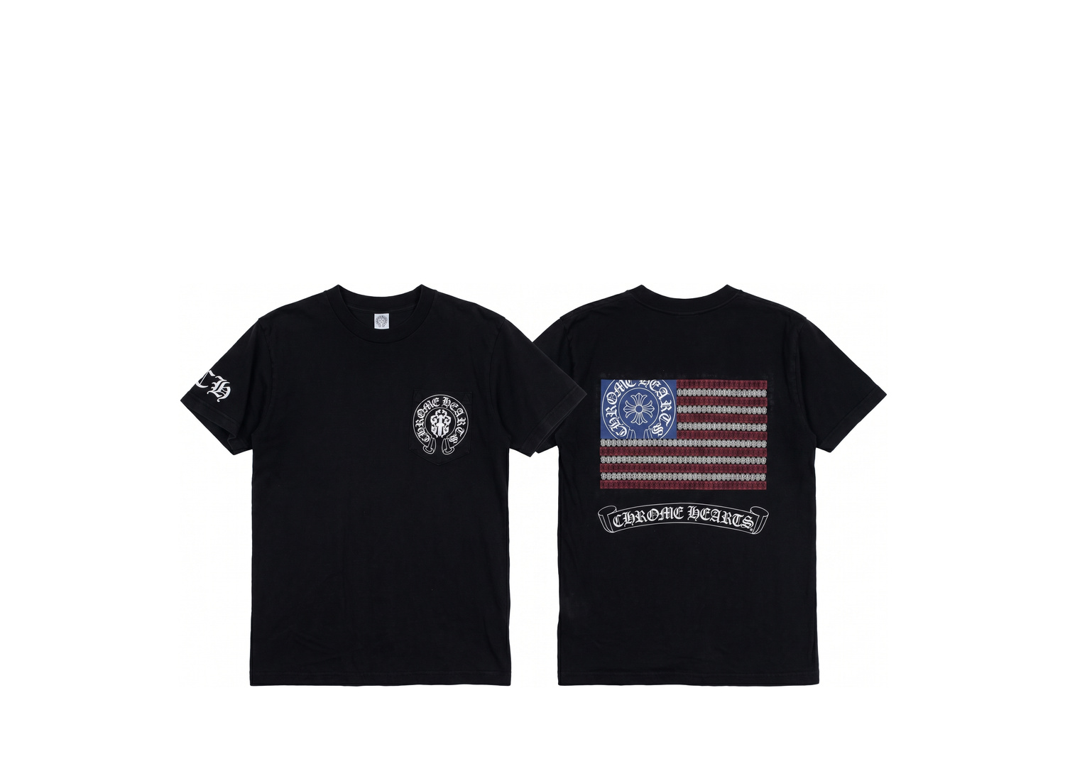 Chrome Hearts USA Flag T- shirt Vintage American Design Tee