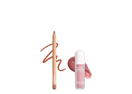 Kylie Cosmetics Glossy Lip Kit Kylie - soft dusty rose gloss & nude brown liner - 2