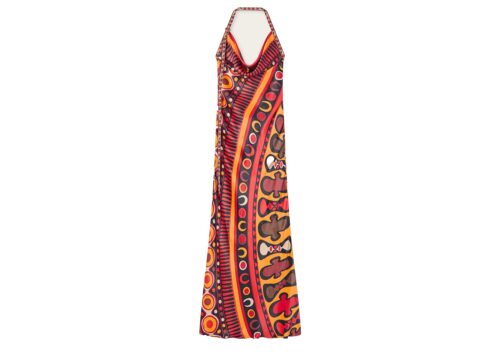 PUCCI Soleil Print Orange Satin Dress - - 1