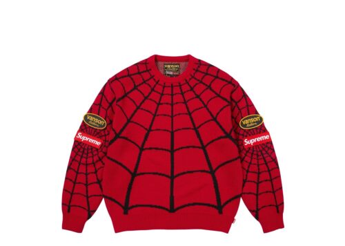 Supreme Vanson Leathers Spider-Man Sweater Red - Red - 1