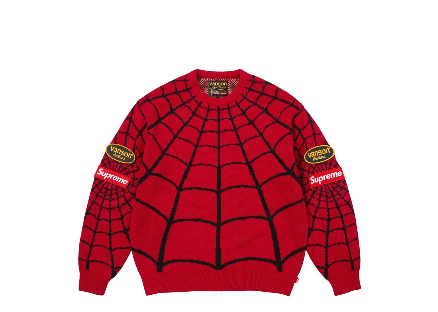 Supreme Vanson Leathers Spider-Man Sweater Red - Red - 1