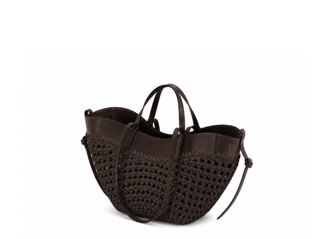 Polène Cyme Mini Edition Raffia Ebony