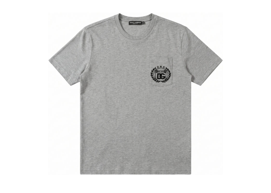 Dolce & Gabbana DG Milano Logo Nakışlı Gri Tişört