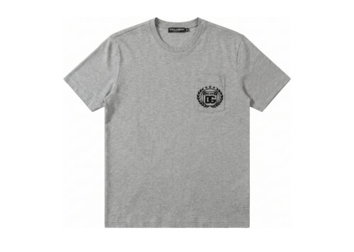 Dolce & Gabbana DG Milano Logo Nakışlı Gri Tişört