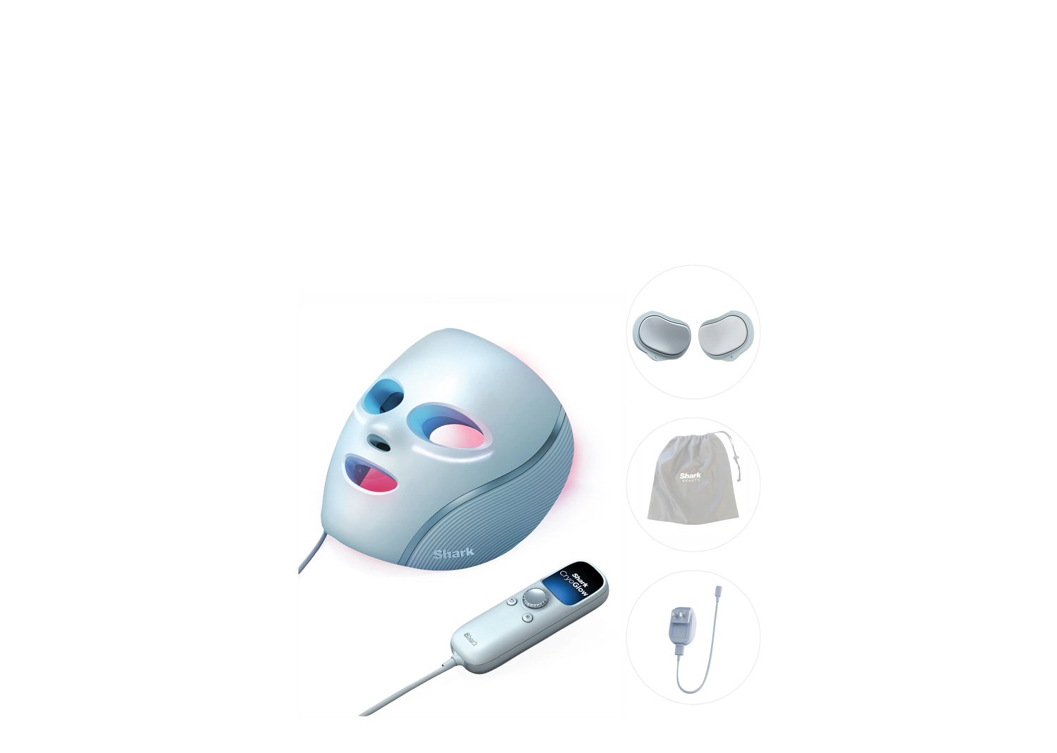 Shark Beauty CryoGlow Under-Eye Cooling LED Anti-Aging Red Light & Skin Clearing Mask Blue - Blue - 1