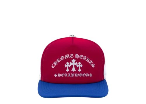Chrome Hearts Cemetery Cross Hollywood Trucker Hat Red/White/Blue - Red/White/Blue - 1