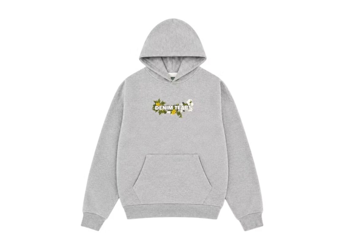 Denim Tears Floral Logo Hoodie (SS26) Grey