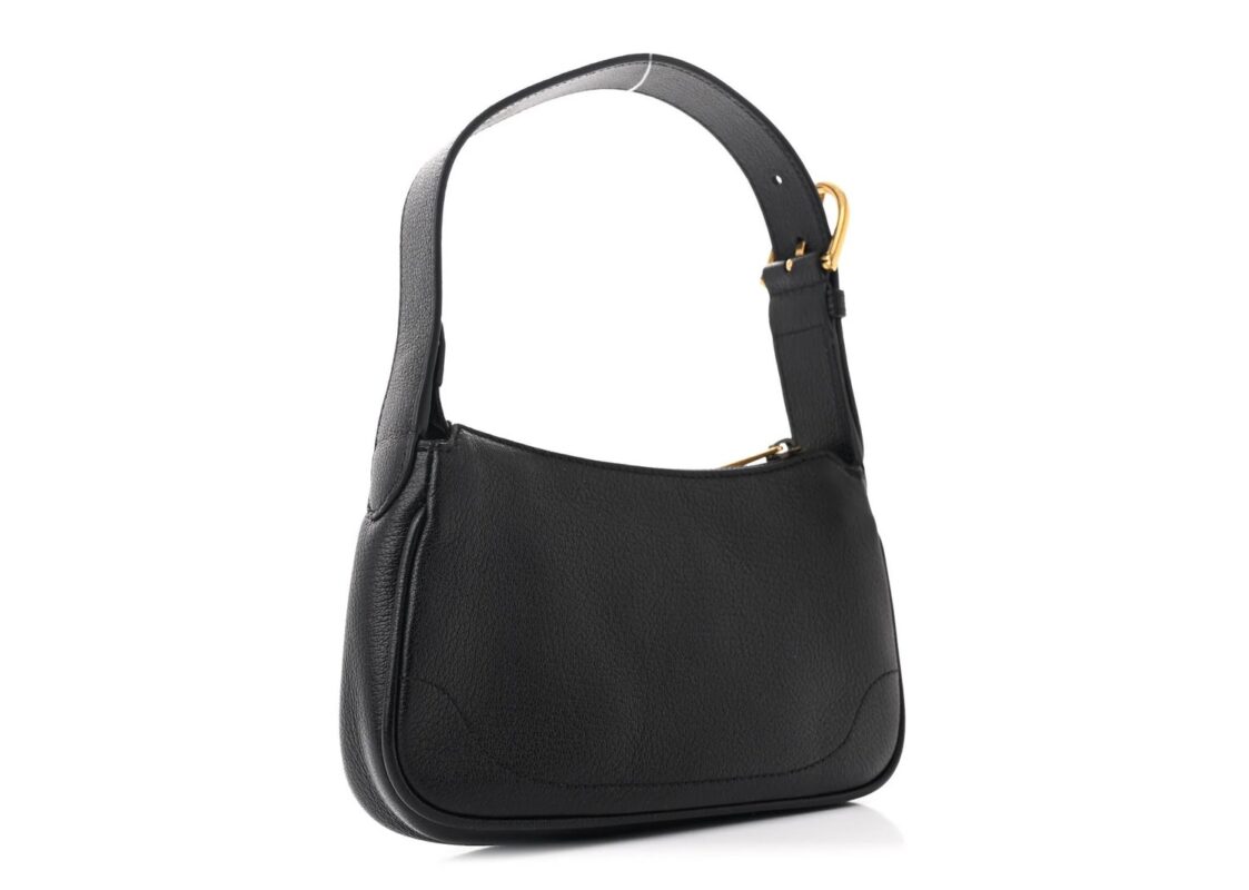 Gucci Goatskin Mini Aphrodite Shoulder Bag Black 3