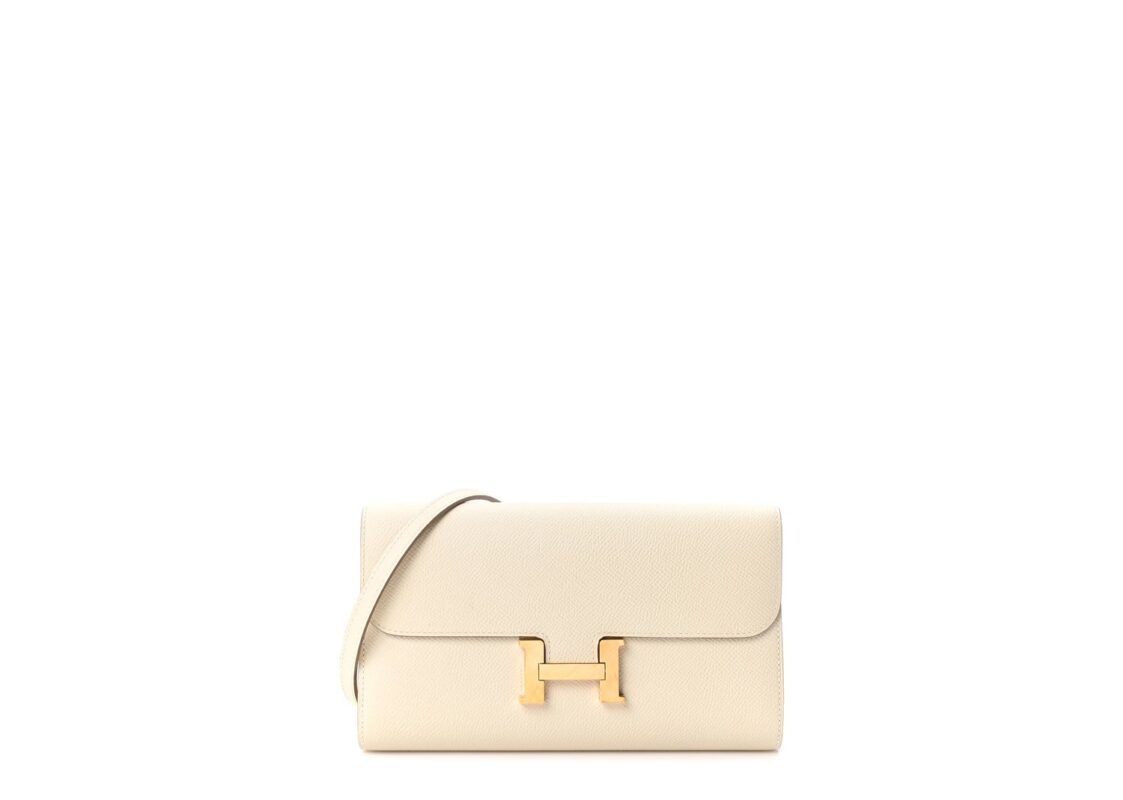 Hermes Epsom Constance Long To Go Wallet Craie