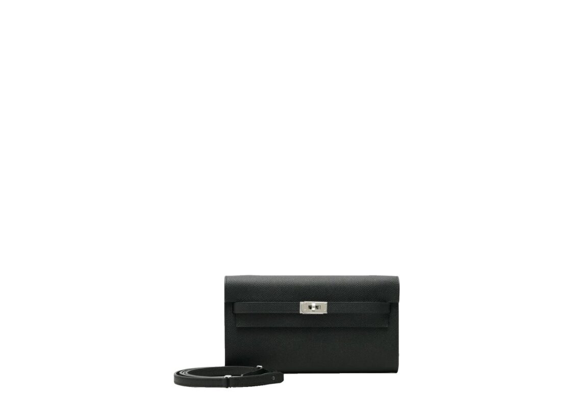 Hermès Kelly To Go Wallet Black Epsom Leather Palladium Hardware