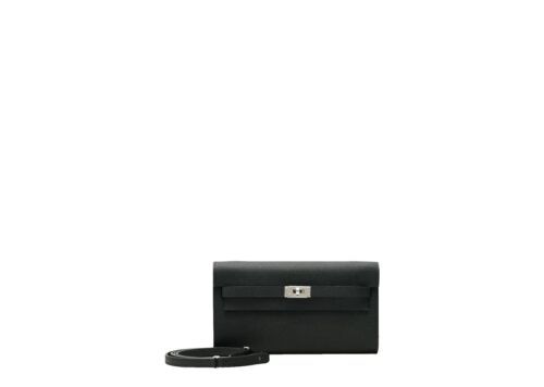 Hermès Kelly To Go Wallet Black Epsom Leather Palladium Hardware - - 1