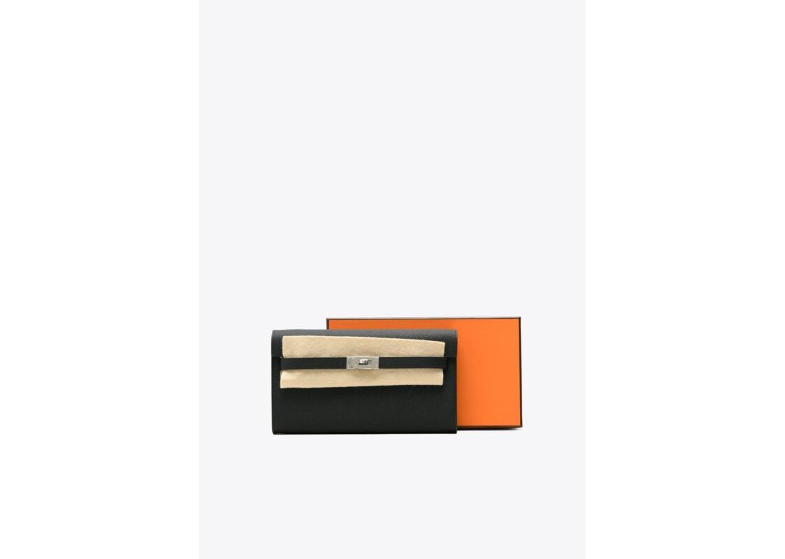 Hermès Kelly To Go Wallet Black Epsom Leather Palladium Hardware 6