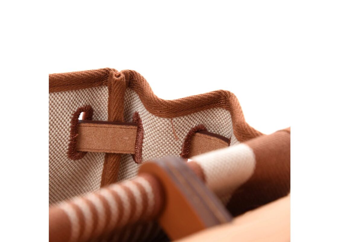 Hermes Vache Hunter Toile H Vibration Herbag Zip Retourne 31 PM Fauve Ecru Beige 6