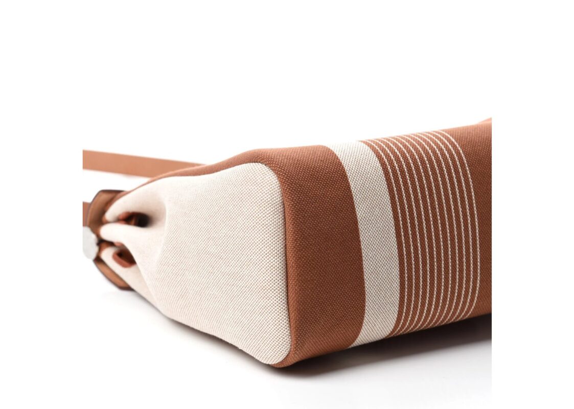 Hermes Vache Hunter Toile H Vibration Herbag Zip Retourne 31 PM Fauve Ecru Beige 7
