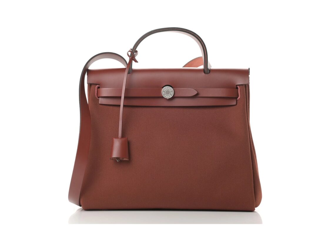 Hermes Vache Hunter Toile Herbag Zip 31 PM Rouge H
