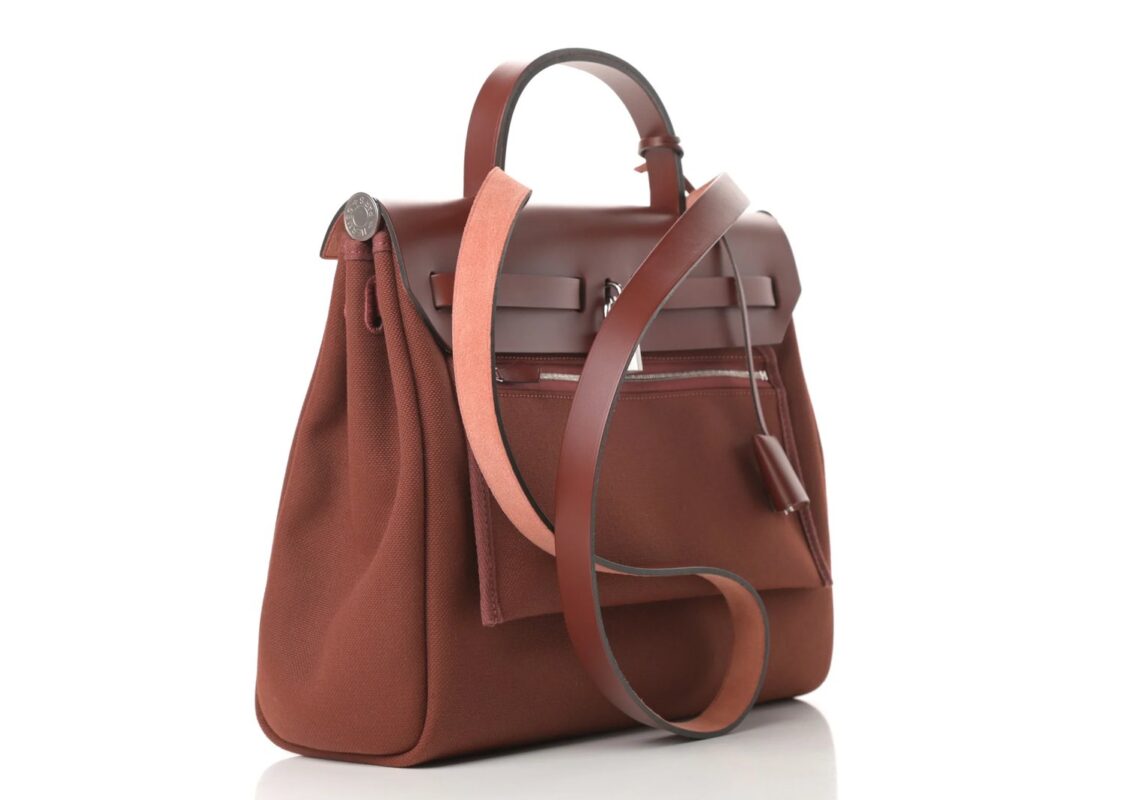 Hermes Vache Hunter Toile Herbag Zip 31 PM Rouge H 3
