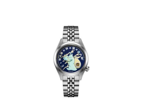 Laarvee MeEagle Silver Precision Steel Jump Hour Watch - SILVER PRECISION STEEL: ANIMATED CHARACTER DIAL & JUMP HOUR MECHANISM - 1