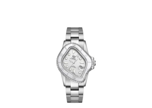 LAARVEE WATCH PEA001-SILVER(MAD) - (LIMITED) MAD BRUSHED SILVER: SILVER WHITE BEZEL & DIAL - 1