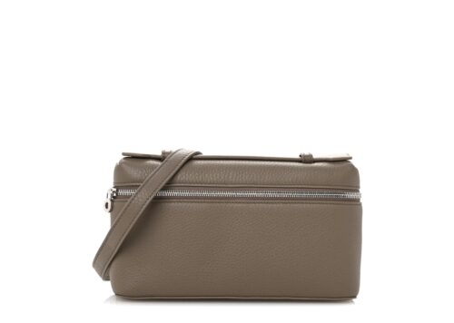 Loro Piana Grained Calfskin L19 Extra Pocket Pouch Warm Mastic - - 1