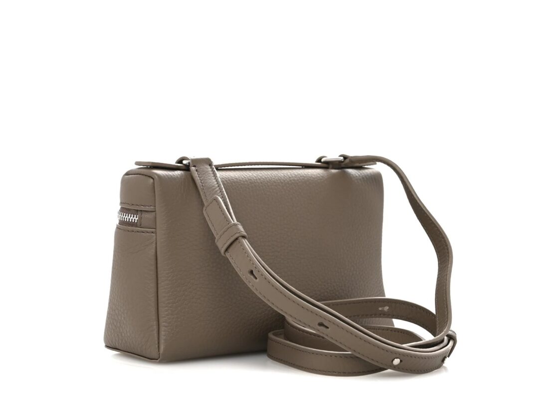 Loro Piana Grained Calfskin L19 Extra Pocket Pouch Warm Mastic 2