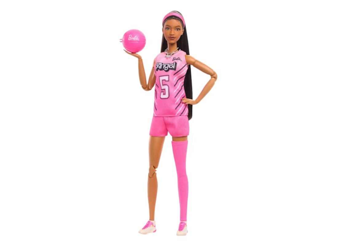 Mattel Barbie Signature Role Models Angel Reese Doll Figure Pink 2