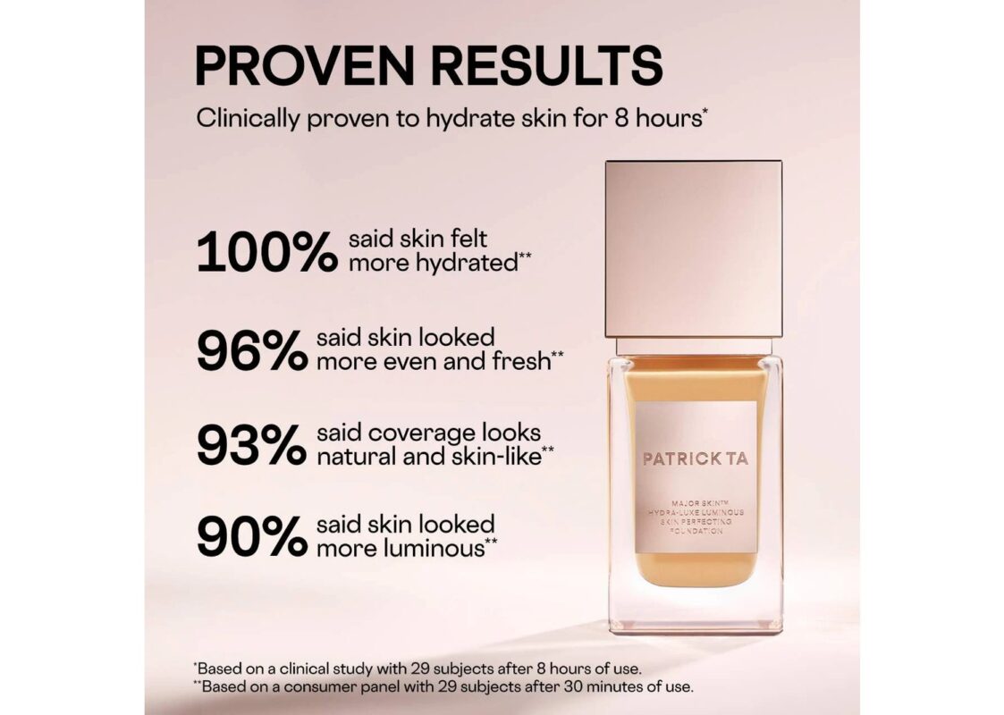 Patrick Ta Major Skin Hydra-Luxe Luminous Skin Perfecting Foundation 13 Olive 6