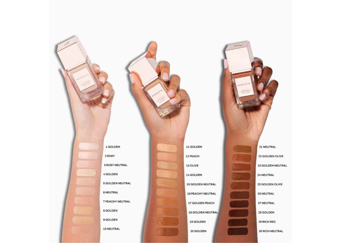 Patrick Ta Major Skin Hydra-Luxe Luminous Skin Perfecting Foundation 13 Olive 7