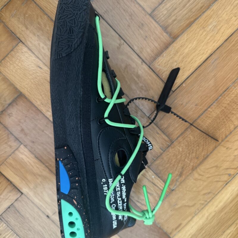 Blazer Low Off-White Black Electro Green 3