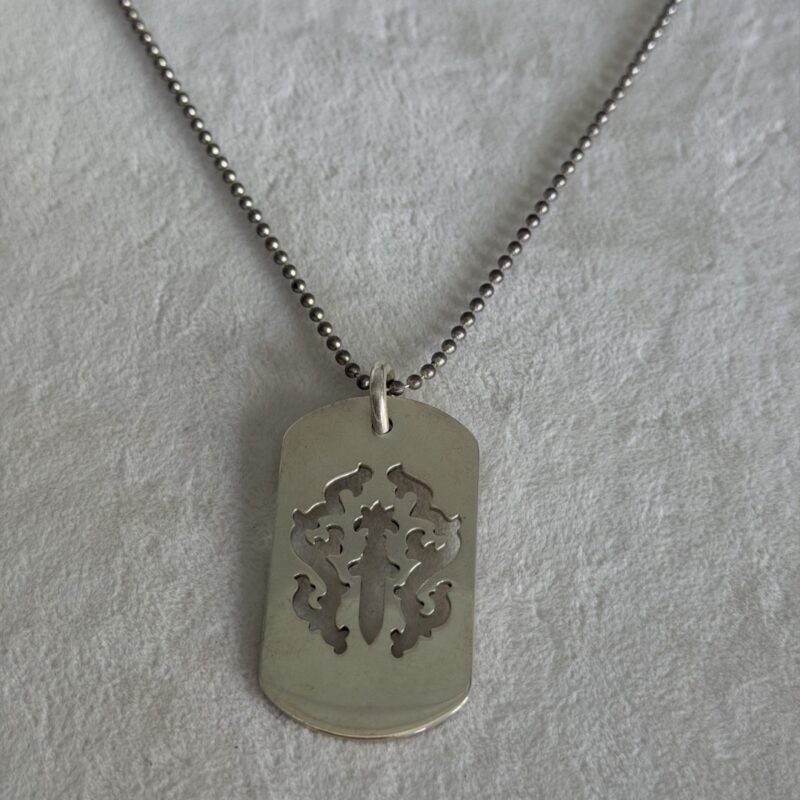 Chrome Hearts Cut Out Cross Dog-Tag Pendant 925 Silver 3