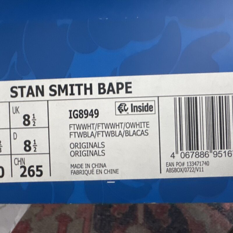 Bape x adidas stan smith 10