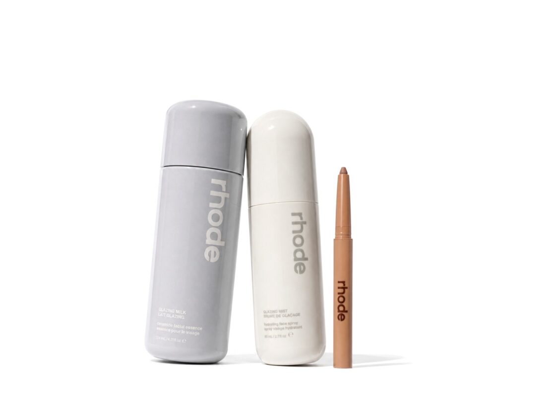 rhode Glaze Routine Set: Glazing Milk Big + Glazing Mist + Peptide Lip Shape Twist