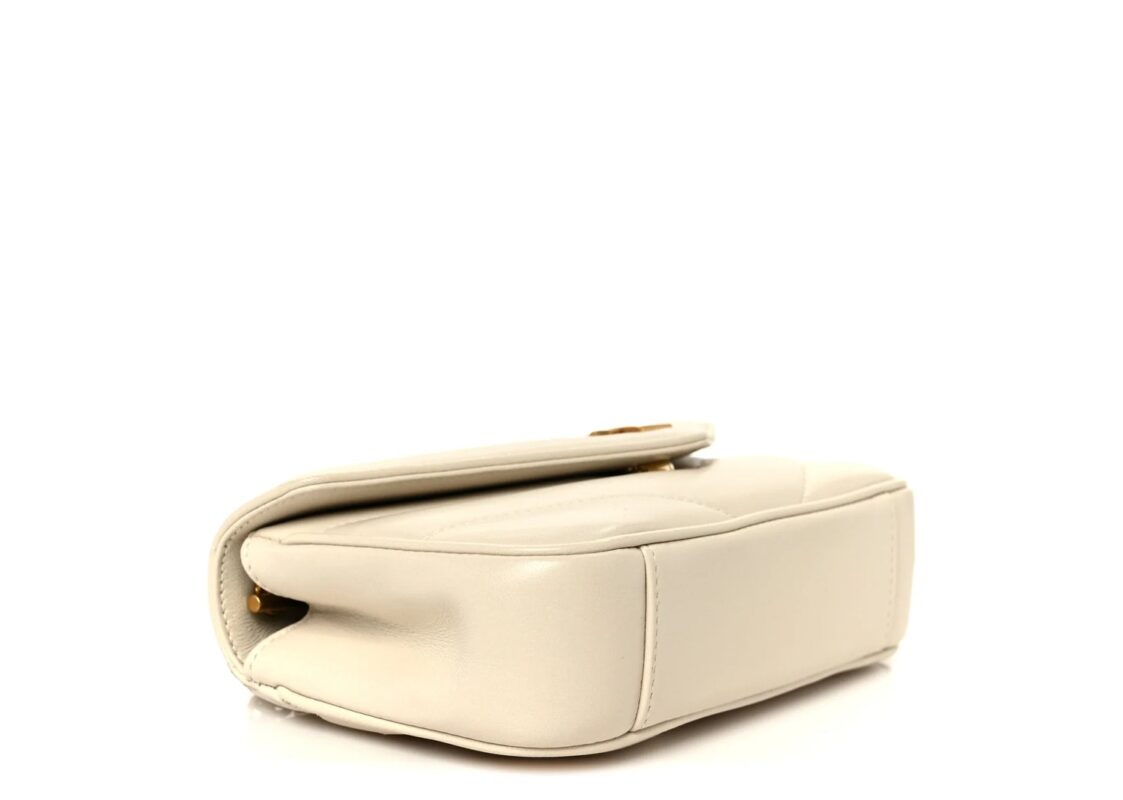 Saint Laurent Lambskin Chevron Quilted Mini LouLou Crema Soft 5