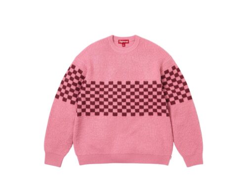 Supreme Checkerboard Pilled Sweater Pink - Pink - 1