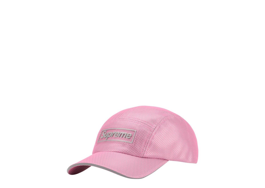Supreme Metallic Mesh Camp Cap Pink