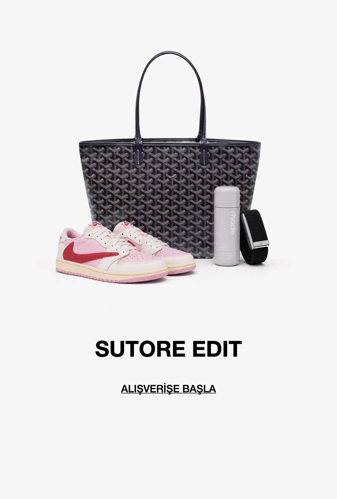 sutore edit – Goyard çanta, Air Jordan x Travis Scott, Rhode ve WHOOP bir arada.