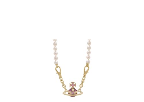 Vivienne Westwood Aïda Bas Relief Necklace Gold/Rose - GOLD/ROSE - 1