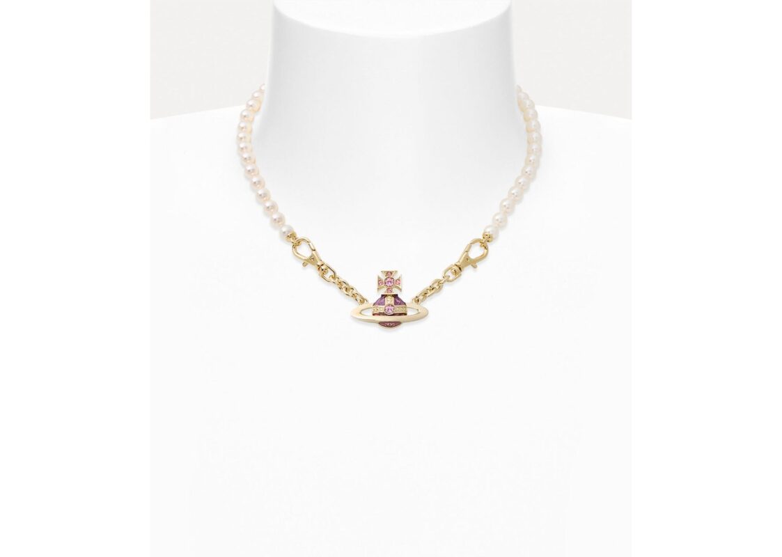 Vivienne Westwood Aïda Bas Relief Necklace Gold/Rose 2
