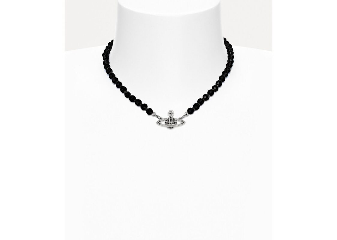 Vivienne Westwood Messaline Choker Platinum Ruthenium Black Agate Jet 2