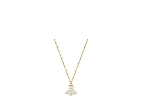 Vivienne Westwood Millie Pendant Necklace Gold White Enamel - GOLD / WHITE Enamel / WHITE CZ - 1
