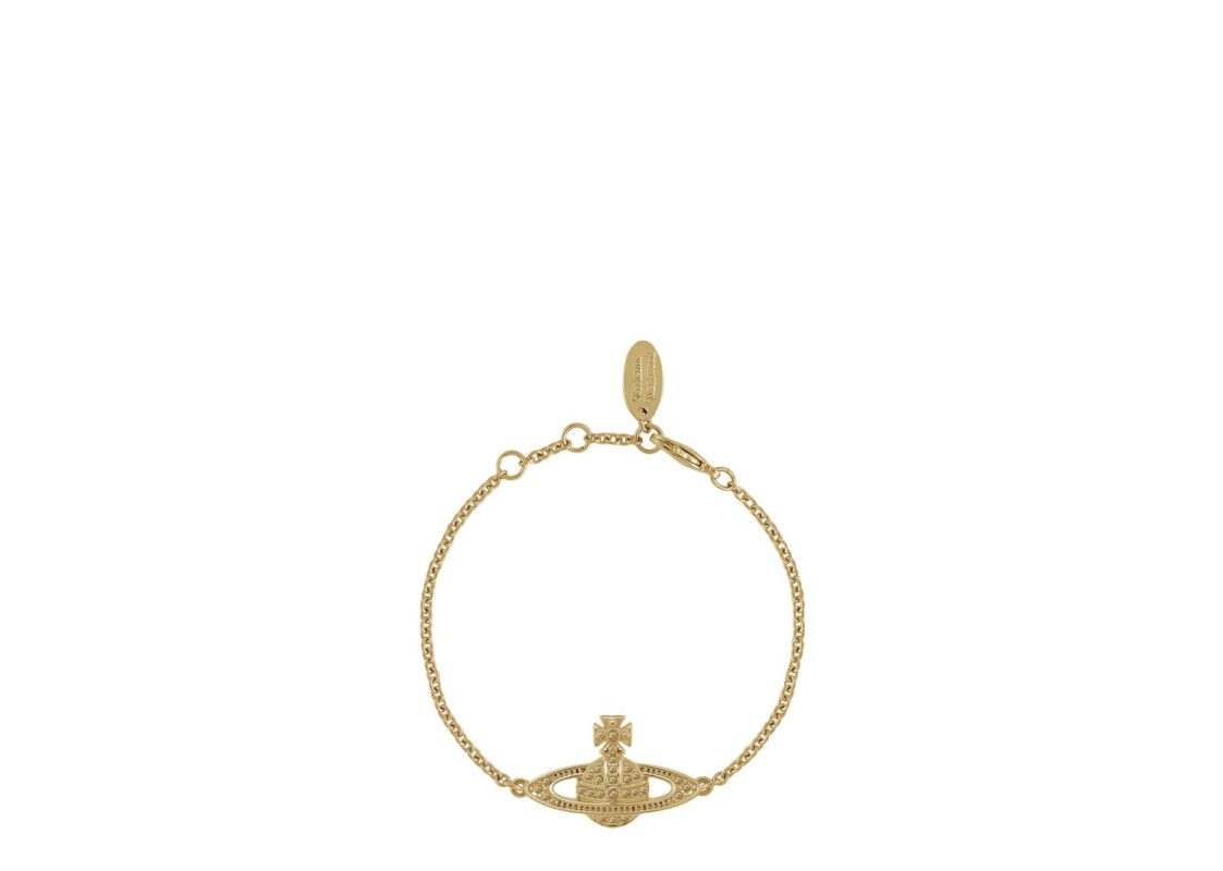 Vivienne Westwood Mini Bas Relief Chain Bracelet Gold Light Colorado Topaz