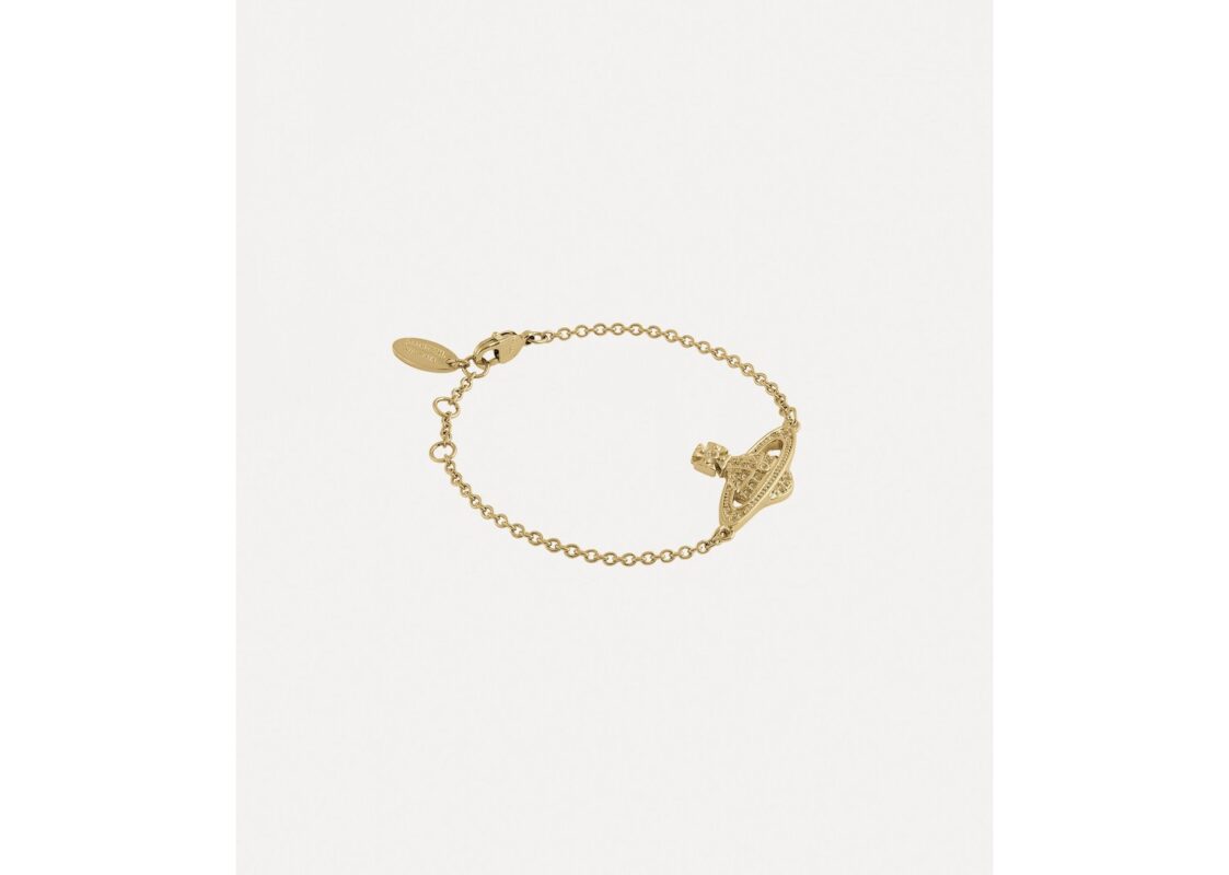 Vivienne Westwood Mini Bas Relief Chain Bracelet Gold Light Colorado Topaz 2