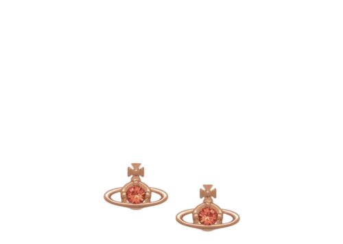 Vivienne Westwood Nano Solitaire Earrings Pink Gold Padparadscha Crystal - PINK GOLD / PADPARADSCHA Crystal - 1