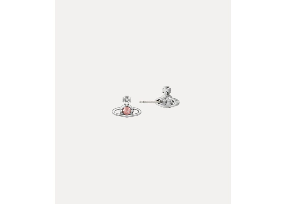 Vivienne Westwood Nano Solitaire Earrings Platinum D. Rose Crystal 2