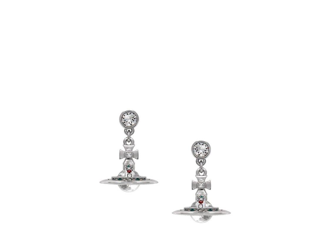 Vivienne Westwood New Petite Orb Earrings Platinum