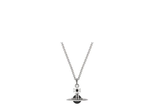 Vivienne Westwood New Tiny Orb Pendant Necklace Platinum Black CZ Jet Crystal - PLATINUM / BLACK CZ / JET Crystal - 1