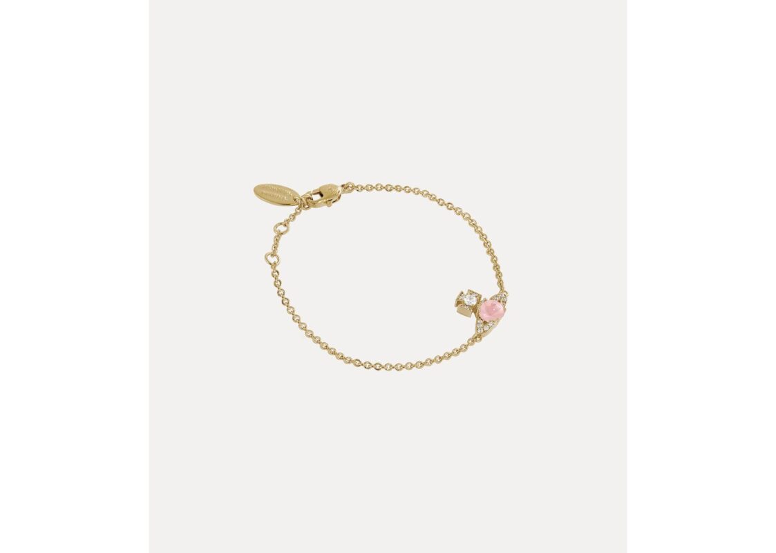 Vivienne Westwood Ondina Bracelet Gold Pink White CZ 2