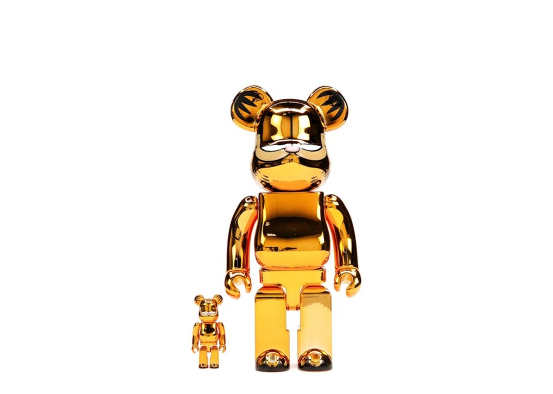 Bearbrick Garfield 100% & 400% Set Gold Chrome Ver.