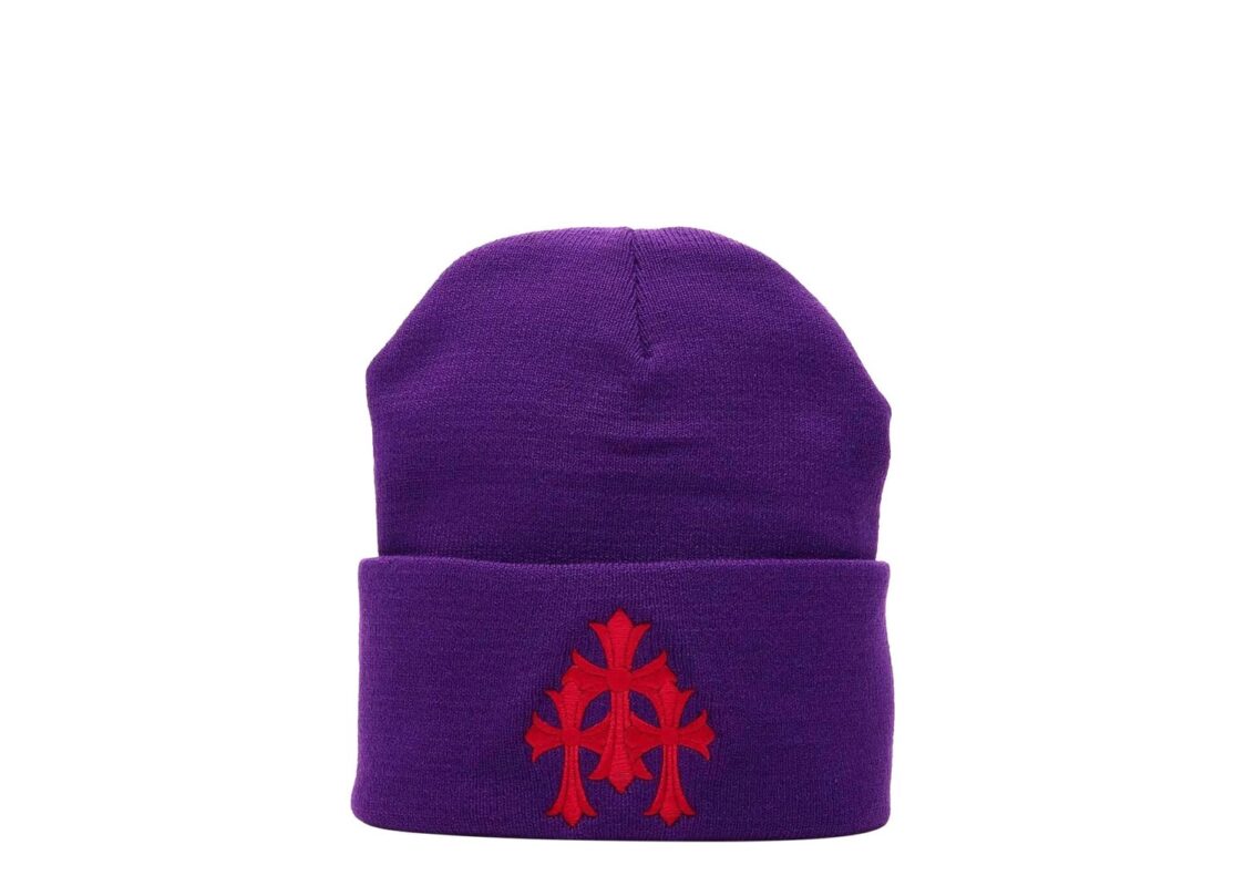 Chrome Hearts Triple Cross Watch Cap Beanie ‘Purple/Red’