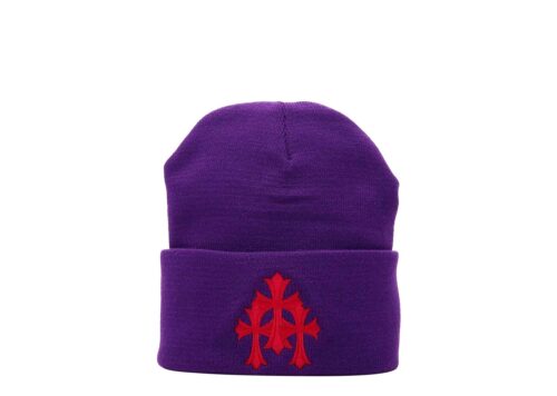 Chrome Hearts Triple Cross Watch Cap Beanie 'Purple/Red' - Purple/Red - 1
