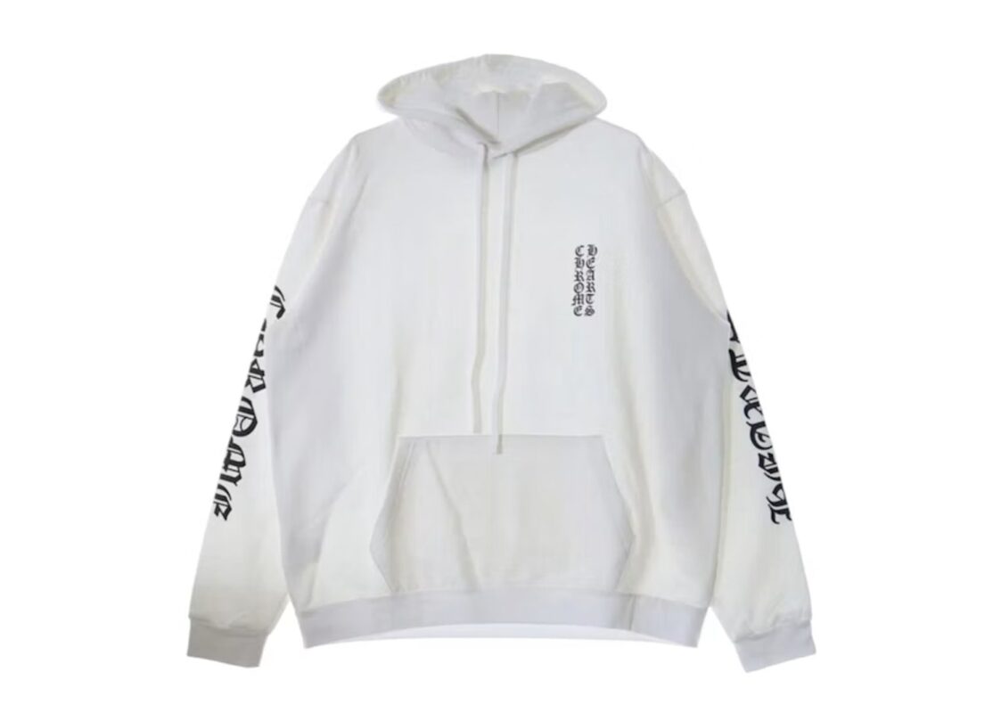 Chrome Hearts Vertical Logo Hoodie White